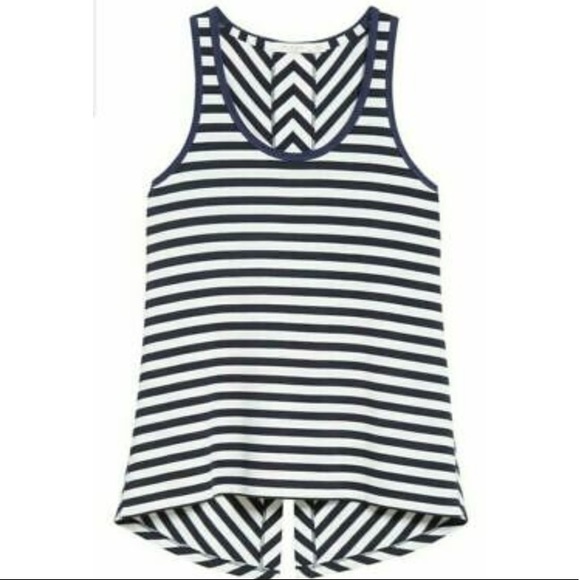 Rag & Bone Split Back Striped Tank Kat Blue & White XS - Picture 5 of 8
